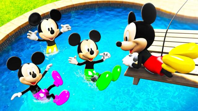 GTA 5 Mickey Mouse vs Rainbow Mickey Team Crazy Jumping Ragdolls (Funny Fails)