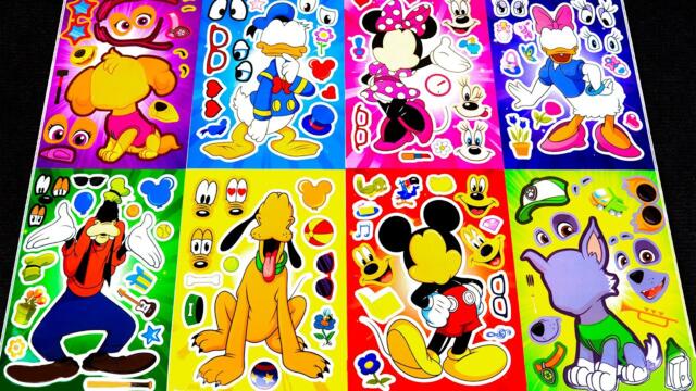MICKEY MOUSE STICKER BOOK MAKEOVER | MINNIE, PLUTO, MICKEY & FRIENDS STICKER ADVENTURE!
