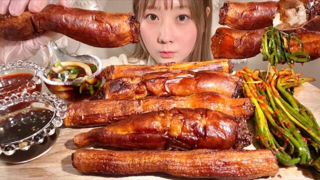 ASMR Grilled Beef Intestines【Mukbang/ Eating Sounds】【English subtitles】