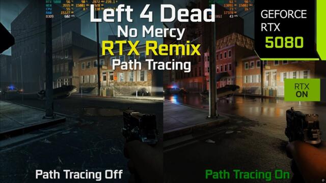 Left 4 Dead Path Tracing with RTX Remix On vs Off - Graphics/Performance Comparison | RTX 5080