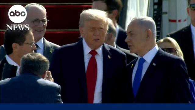 President Trump arrives in Israel as hostages are being released