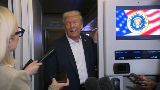 President Trump Gaggles with the Press on Air Force One, Oct. 13, 2025