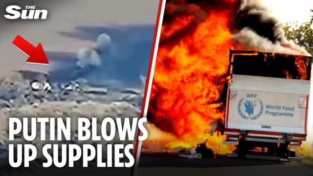 Russian forces bomb Ukrainian AID TRUCKS as Putin supporters brag about horrific attack