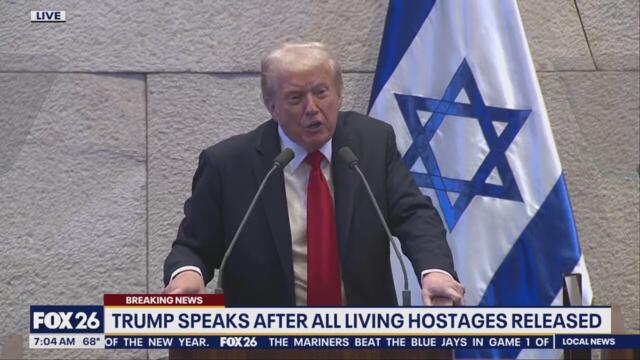 President Trump addresses Israel Parliament after hostage release: FULL