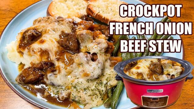 Slow Cooker French Onion Beef Stew in the Crockpot