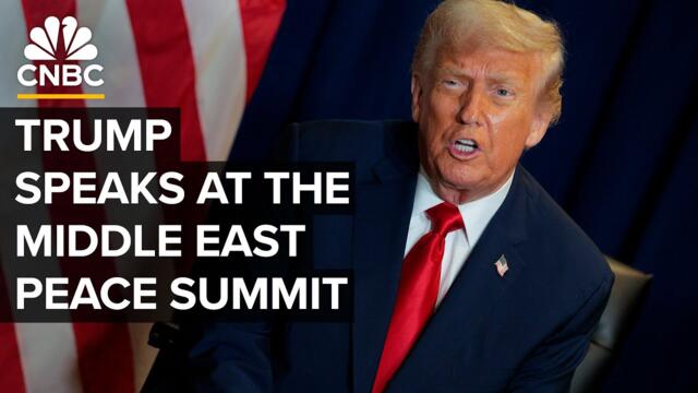 President Trump speaks at the Middle East peace summit in Egypt — 10/13/2025