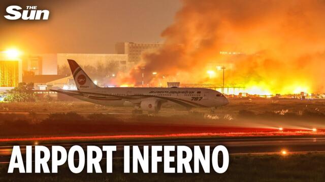 Huge fire engulfs Bangladesh airport as flights are cancelled