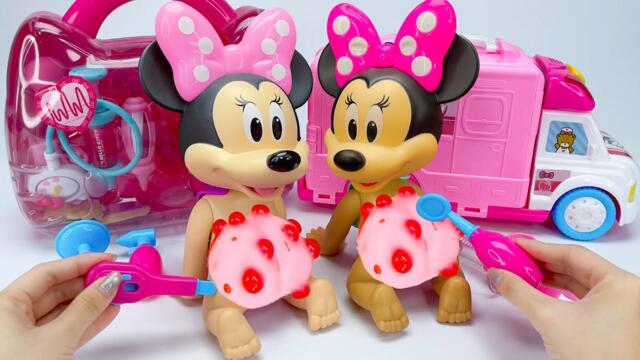 Minnie Mouse 2025🎀 Set Unboxing del maquillaje rosa de Minnie, colección de juguetes Disney