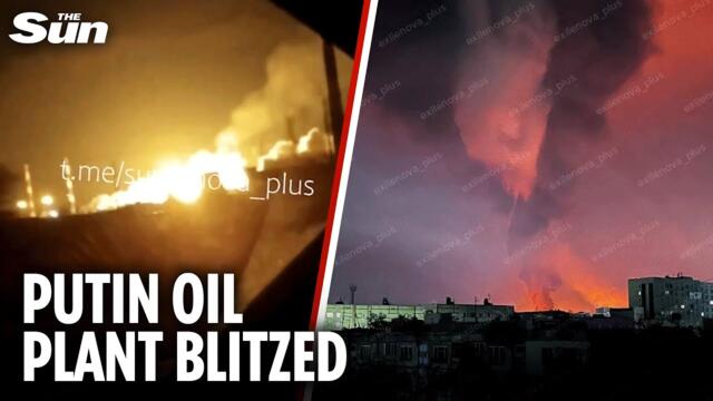 Ukraine strikes Russia's BIGGEST oil refinery sparking huge fires