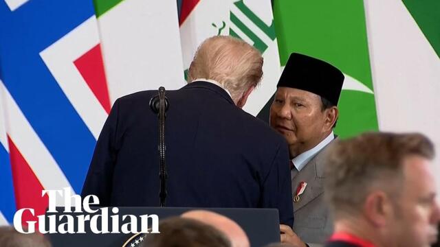 Hot mic captures Indonesian president asking Trump to meet son Eric