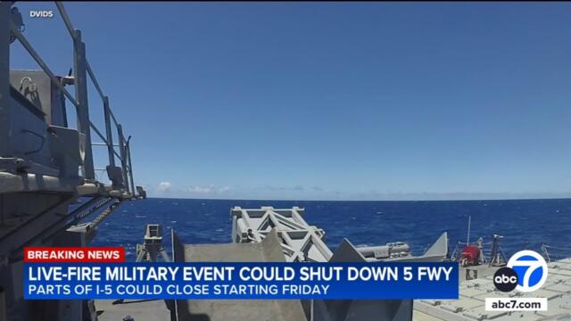5 Freeway could be shut down due to concerns for live fire during military event at Camp Pendleton