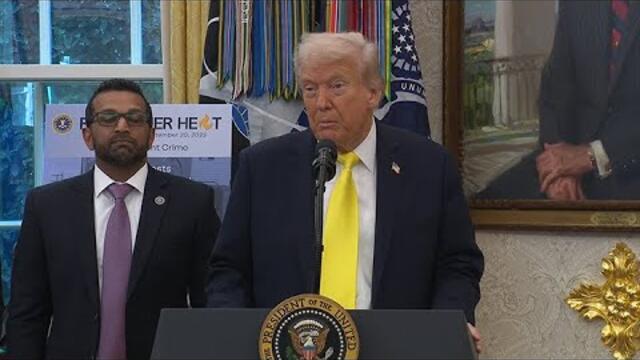 President Trump Participates in a Press Conference with the Director of the FBI
