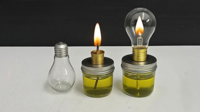 Billions of people don't know this secret! Make your own emergency oil lamp from an old light bulb