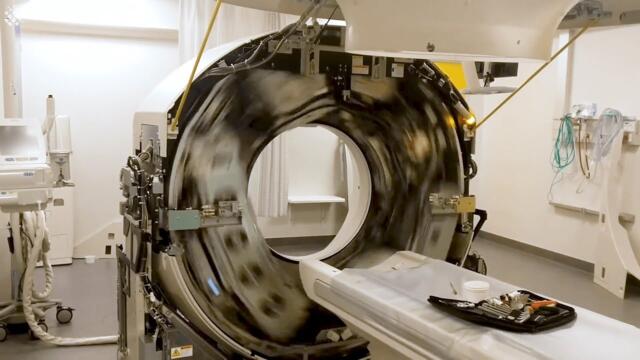 Radiographer Films Inside of a CT scanner spinning at full speed.