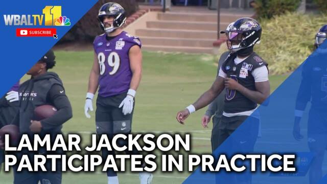 Lamar Jackson returns to practice in limited fashion