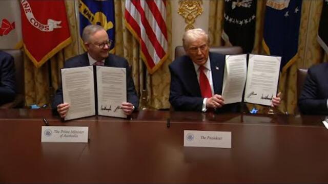 President Trump signs agreement with Australia, announces plansto visit China
