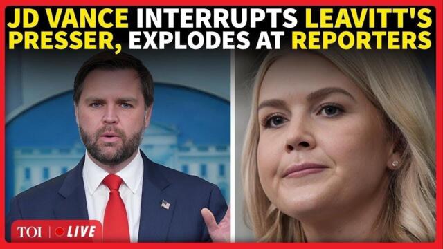 LIVE: JD Vance UNEXPECTED Entry Into Karoline Leavitt’s Presser; ‘Stop This Bullsh*t…’ | Trump News 2025-10-23 20:06