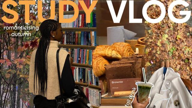FALL STUDY VLOG🍁productive days in my life, new desk setup, bookstores, fall drink, burnout