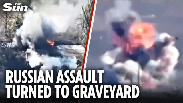 Ukraine troops BLOW UP Russian infantry, armour & motorbikes repelling major assault