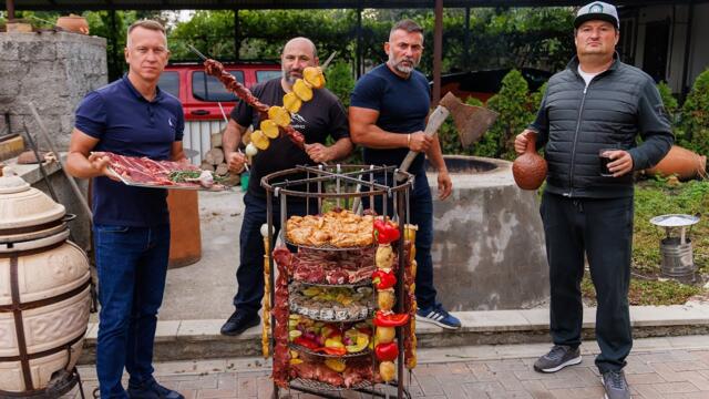 МЯСНОЙ ЭКСТАЗ в ТАНДЫРЕ! ПЯТЬ видов МЯСА Цесарка, кролик, говядина, баранина. Мясное ассорти ENG SUB