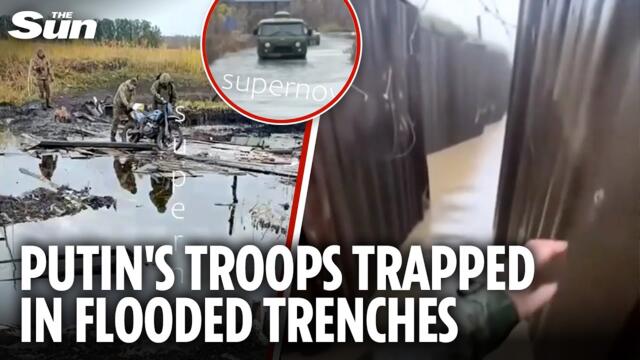 Putin’s troops stuck in knee-deep water in flooded trenches after Ukraine hit Belgorod dam