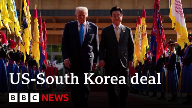 US President Donald Trump announces trade deal with South Korea | BBC News