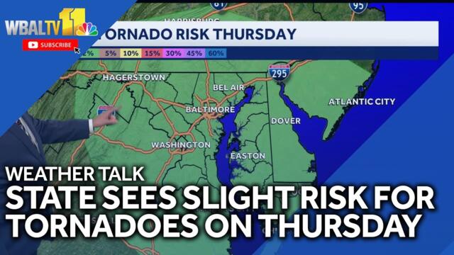 Weather Talk: Slight risk for tornadoes on Thursday