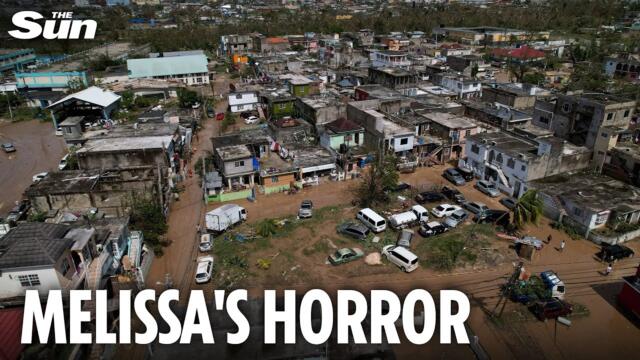Aerial footage shows devastating aftermath of Hurricane Melissa in Jamaica as death toll rises