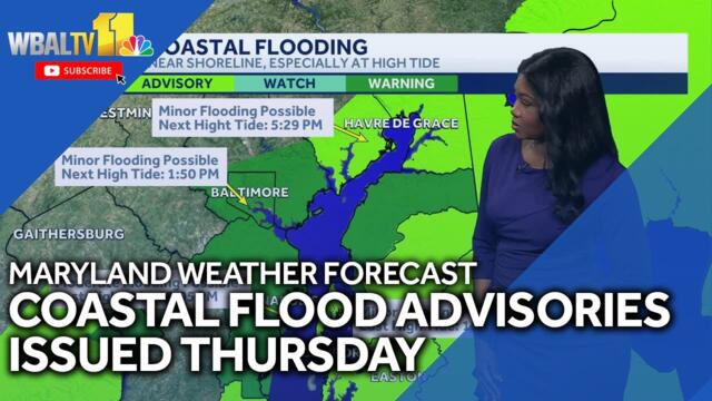 Coastal flooding advisories in effect Thursday