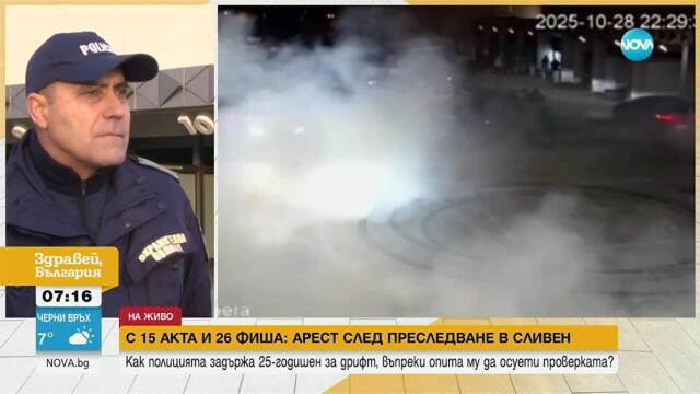 Шофьор с над 40 глоби фиша и двукратно отнемана книжка дрифтира пред полицаи в Сливен