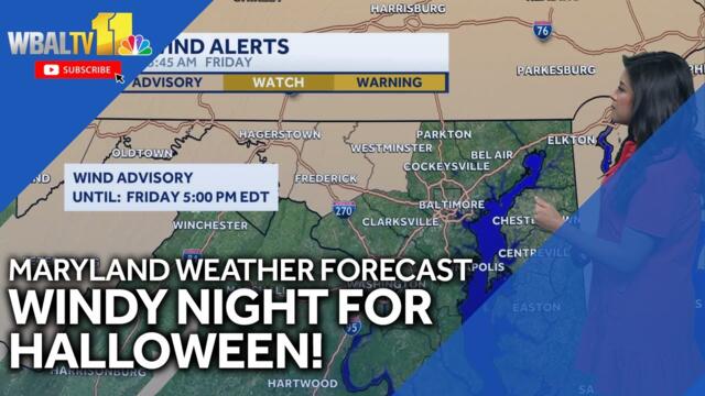 Alena's Halloween trick-or-treating weather forecast in Maryland