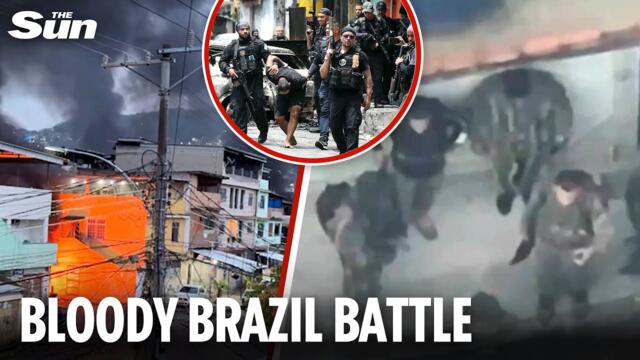 Rio drug cartel FLEE through bloodsoaked streets in Brazil's deadliest police raid
