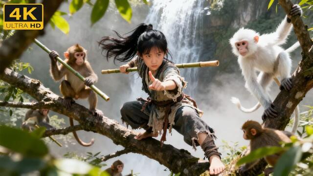 【爆燃武俠電影】父母雙亡，少女跟隨爺爺生活，十八年後一根竹竿橫掃天下高手！#武侠 #动作 #电影