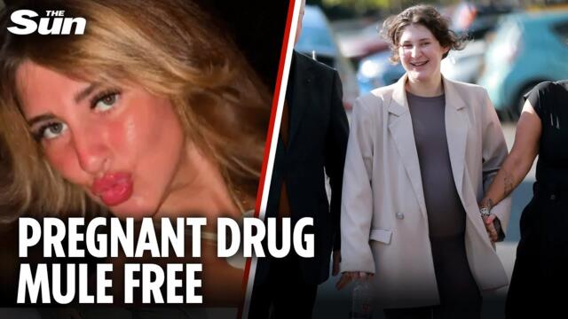 Moment pregnant Brit drug mule Bella Culley WALKS FREE from prison in Georgia