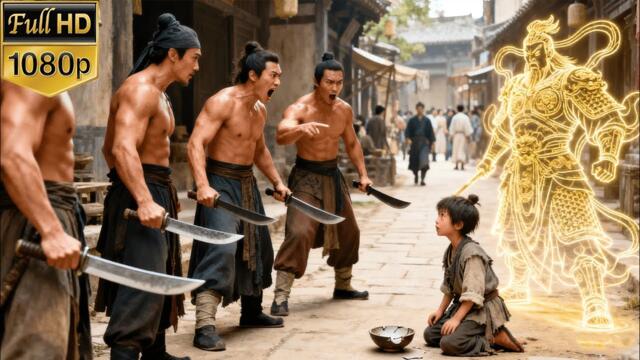 【功夫電影】被人欺负的小乞丐，竟是隱藏实力的戰神，爆發神力消滅一切。#抗日 #kungfu #中国电视剧
