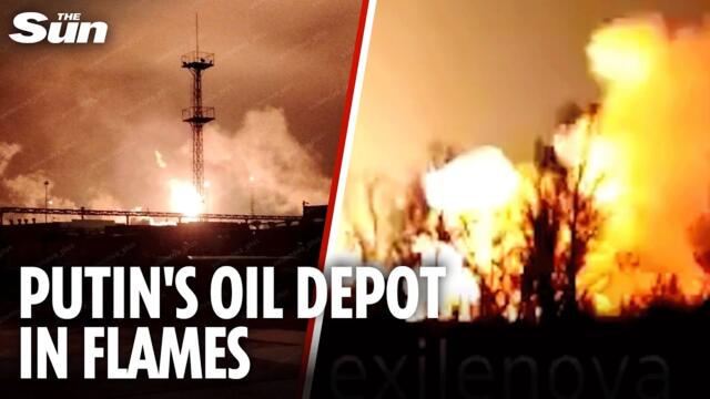 Ukrainian WIPES OUT key Russian oil refinery in massive overnight drone strike