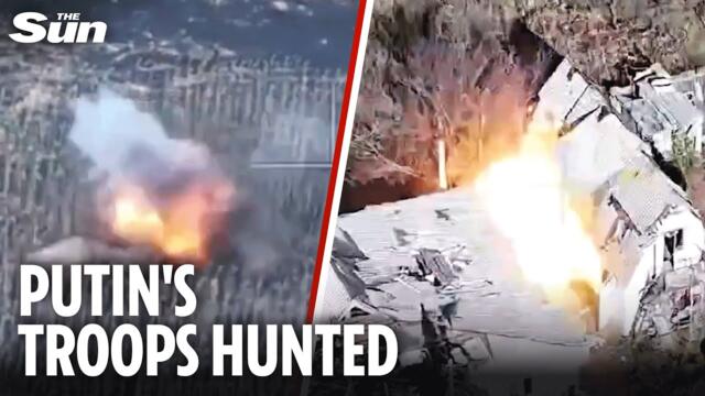 Moment Ukraine troops WIPE OUT hiding Russians in Pokrovsk