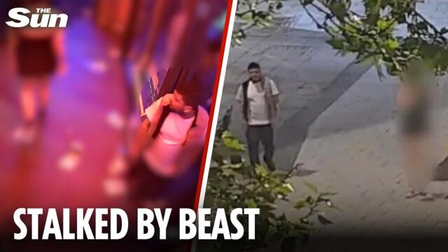 Chilling moment predator asylum seeker follows woman out of nightclub before terrifying attack