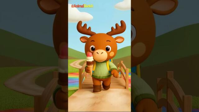 The Moose Go To School 📚🦌| Fun Nursery Rhymes For Kids | Children Music w/@AnimalSketch​
