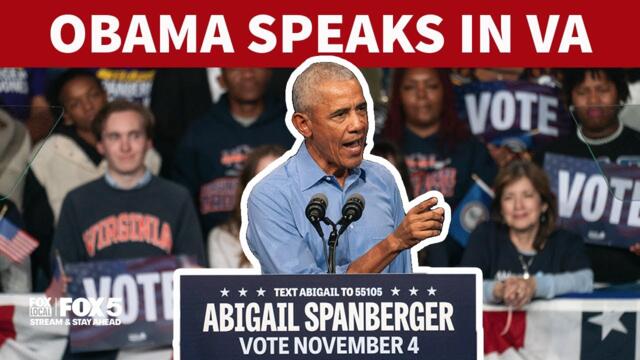 FULL: Former President Obama speaks in Virginia to campaign for Abigail Spanberger | FOX 5 DC
