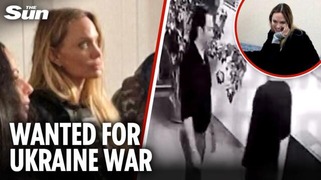 Shocking moment Angelina Jolie’s guard is collared by Ukrainian soldiers to be marched to frontline