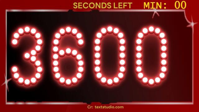 BCG 1 Hour Countdown (Red Outer Neon Dots Scrollling Number Down) Remix Mario Party 8 Happy Go Lucky