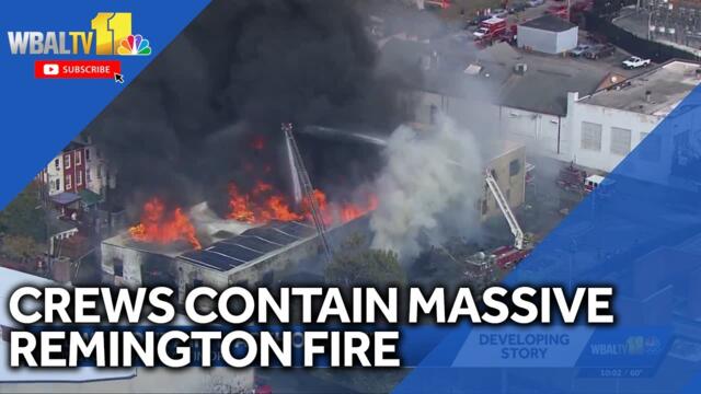 Firefighters contain massive Remington fire