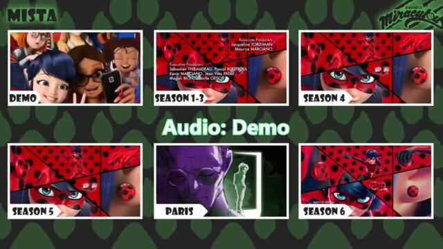 All Miraculous Ladybug Intros/Opening | SEASON 1 - 6 | SPLITSCREEN