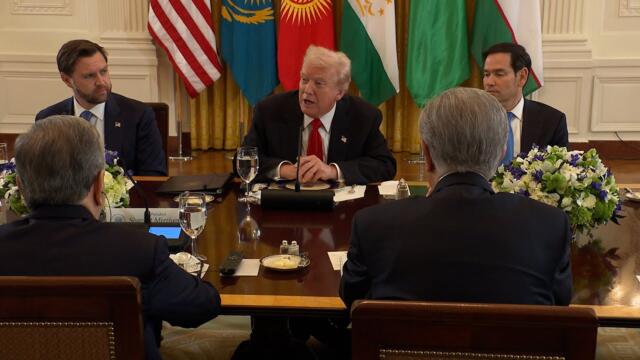 President Trump Participates in a Dinner with Central Asian Countries