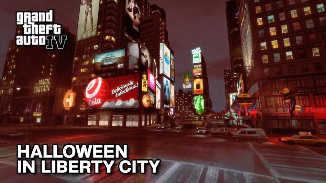 Halloween in Liberty City - First Person Night Walk | GTA 4 Fusion Fix Mod Seasonal Events | GTA IV