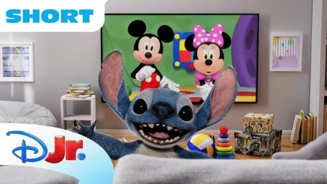 Mickey Mouse and Stitch Do the Hot Dog Dance! ❤️💙 | Mickey+ Shorts |  @disneyjr​