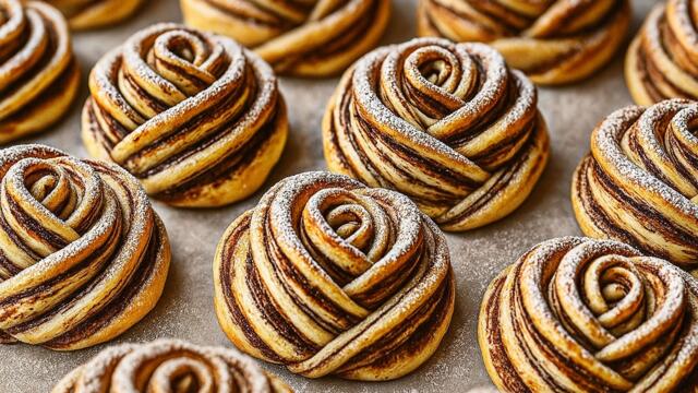 Dessert „Schneerose“! Ich backe es jedes Jahr zu Weihnachten – alle sind begeistert!
