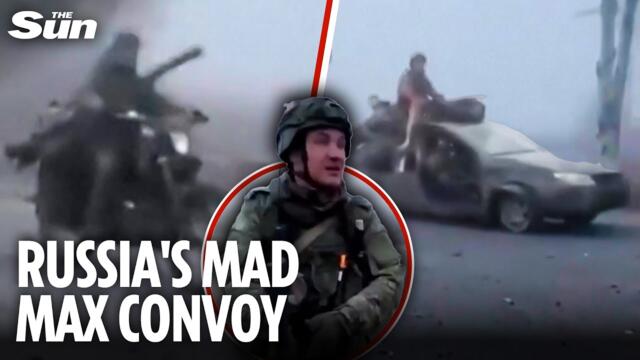 Putin's BIZARRE 'Mad Max' convoy ride rusty vehicles with makeshift weapon attachments