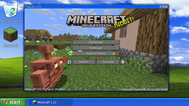 Playing Minecraft 1.21.10 on Windows XP!